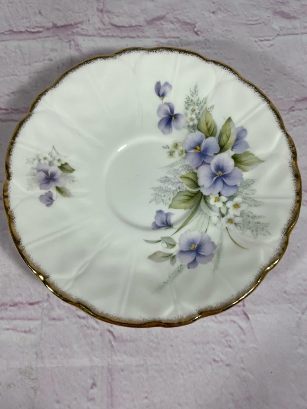 Vintage Royal Stanley Purple Pansies Teacup and Saucer Set England